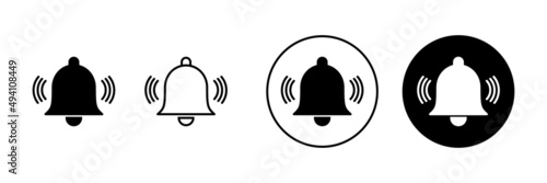 Bell Icons set. Notification sign and symbol for web site design