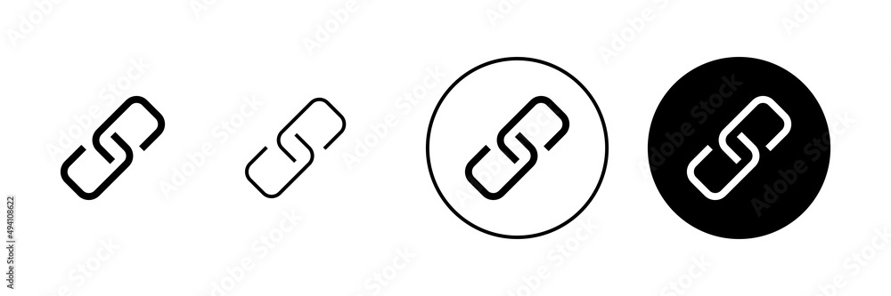 Link icons set. Hyperlink chain sign and symbol
