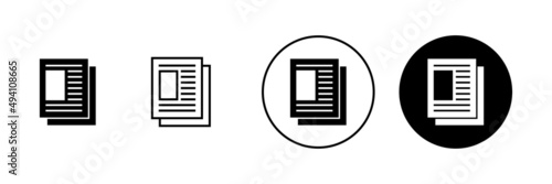Newspaper icons set. news paper sign and symbolign