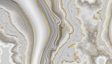 3d render, abstract background, white artificial marble or agate texture with golden veins, modern wallpaper