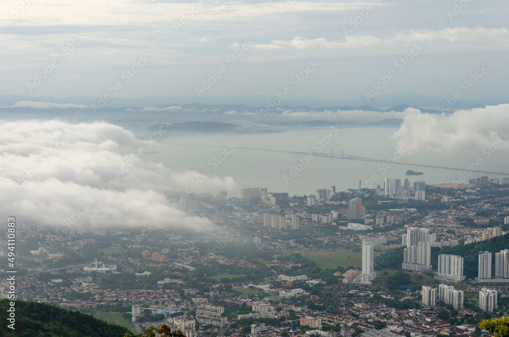 Morning low cloud of Penang Town Morning low cloud of Penang Town