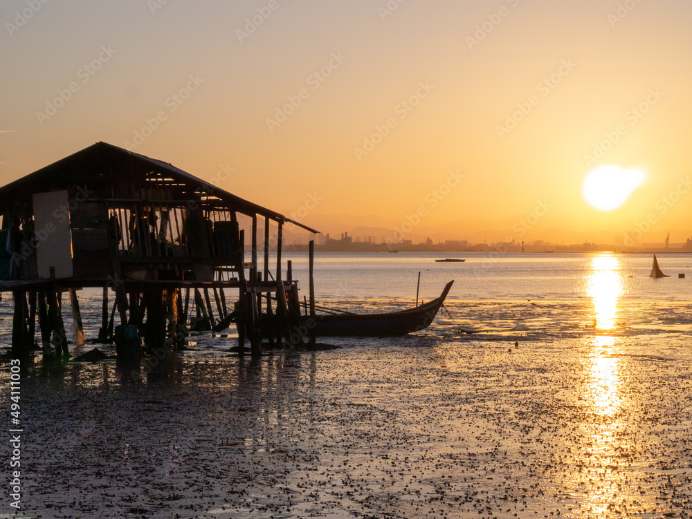 Fisherman wooden hut at sea coastal Fisherman wooden hut at sea coastal