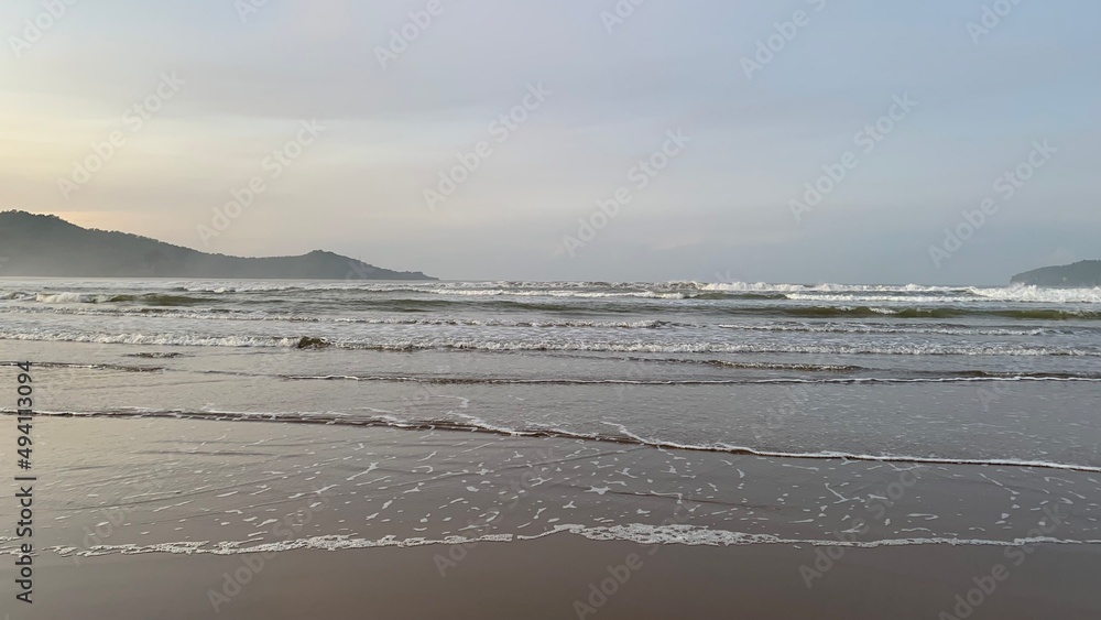 beach in the morning with beautiful waves beach in the morning with beautiful waves