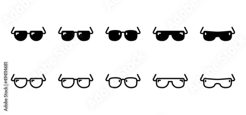 Glasses icon collection isolated on white background. Simple and clean. Vector editable.