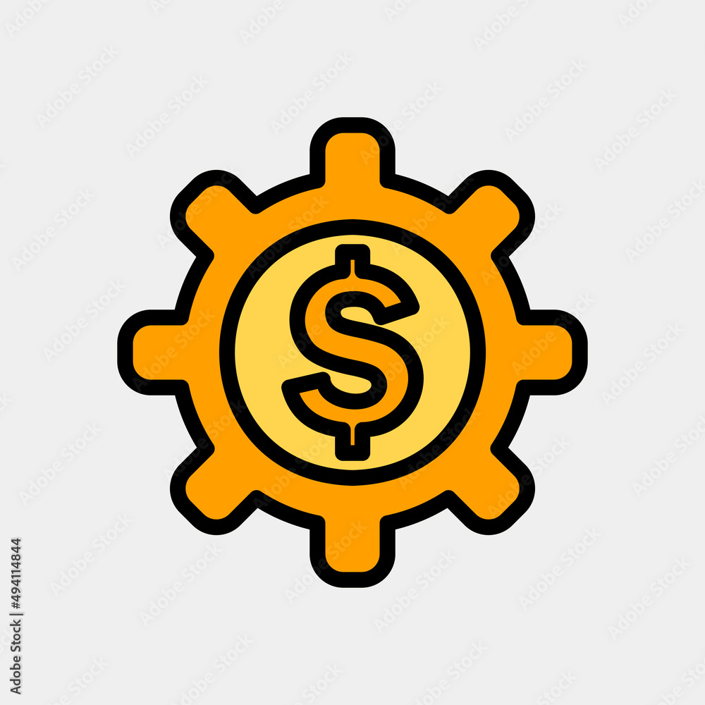 Money management icon in filled line style about currency, use for website mobile app presentation Money management icon in filled line style about currency, use for website mobile app presentation