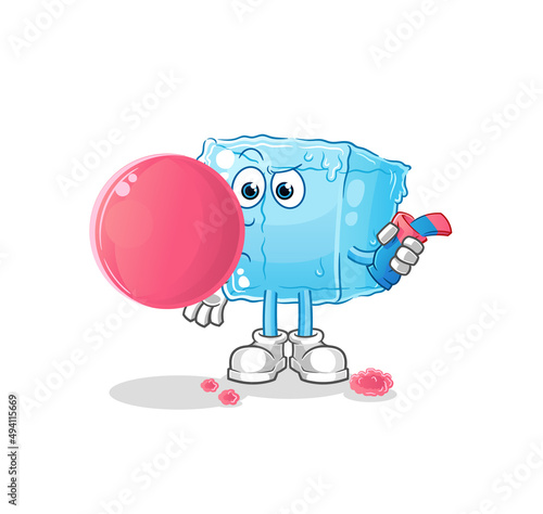 ice cube chewing gum vector. cartoon character