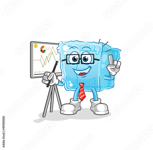 ice cube marketing character. cartoon mascot vector
