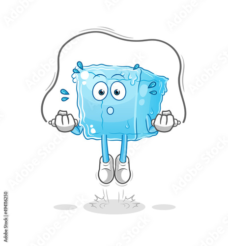 ice cube jump rope exercise. character vector