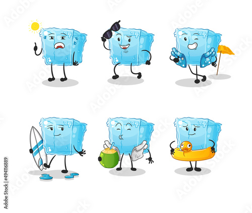 ice cube holiday character. cartoon mascot vector