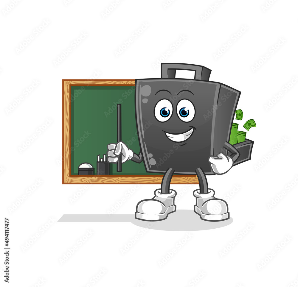 money briefcase teacher vector. cartoon character money briefcase teacher vector. cartoon character