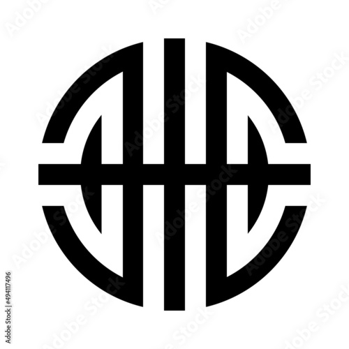 Element of Mongolian ornament, symbol on a white background, vector design