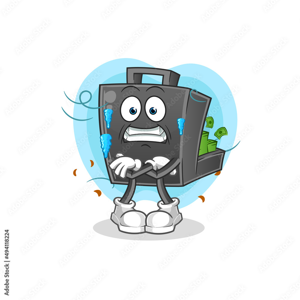 money briefcase cold illustration. character vector money briefcase cold illustration. character vector