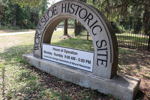 Wormsloe Historic Site Sign  photo