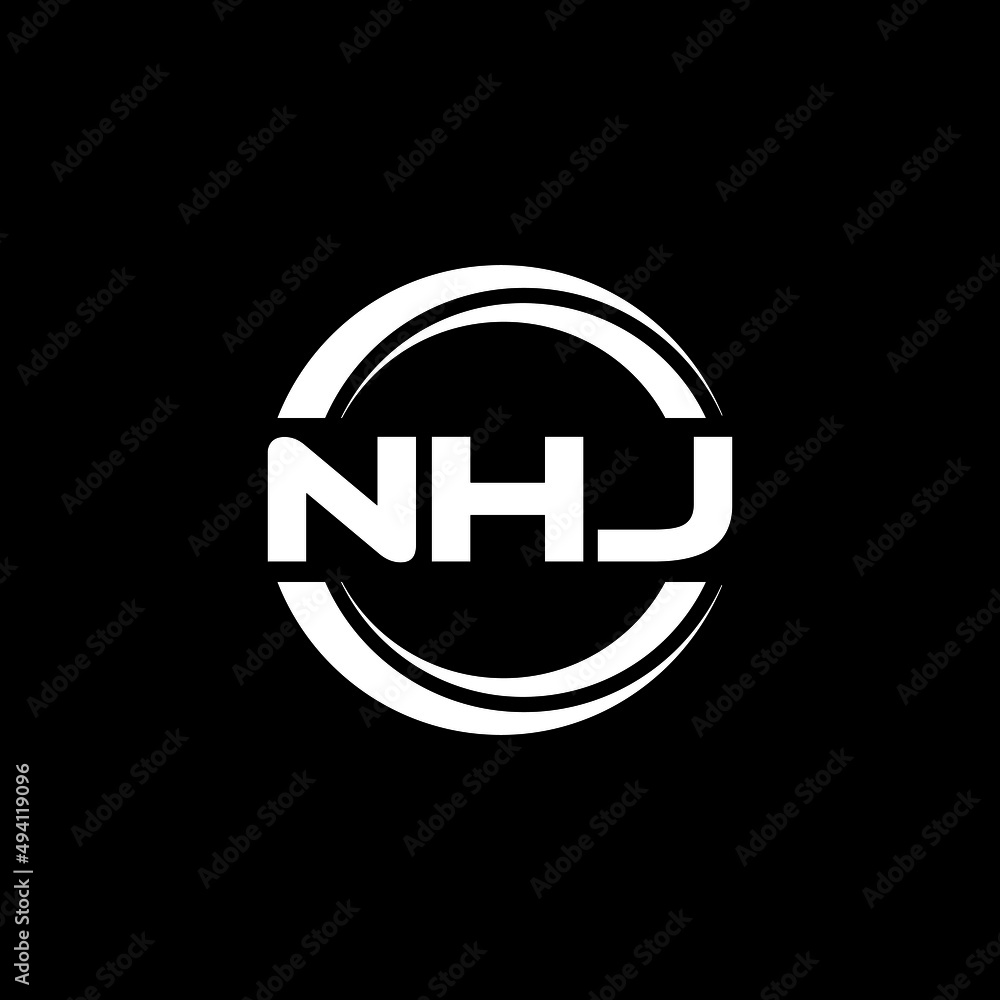 NHJ letter logo design with black background in illustrator, vector logo modern alphabet font overlap style. calligraphy designs for logo, Poster, Invitation, etc. NHJ letter logo design with black background in illustrator, vector logo modern alphabet font overlap style. calligraphy designs for logo, Poster, Invitation, etc.