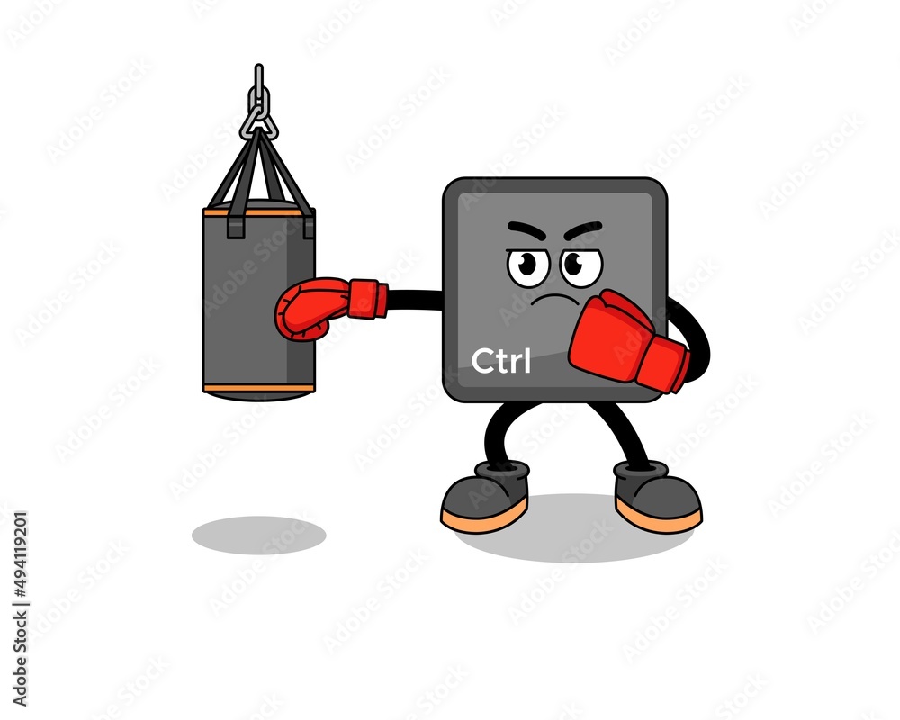 Illustration of keyboard control button boxer Illustration of keyboard control button boxer