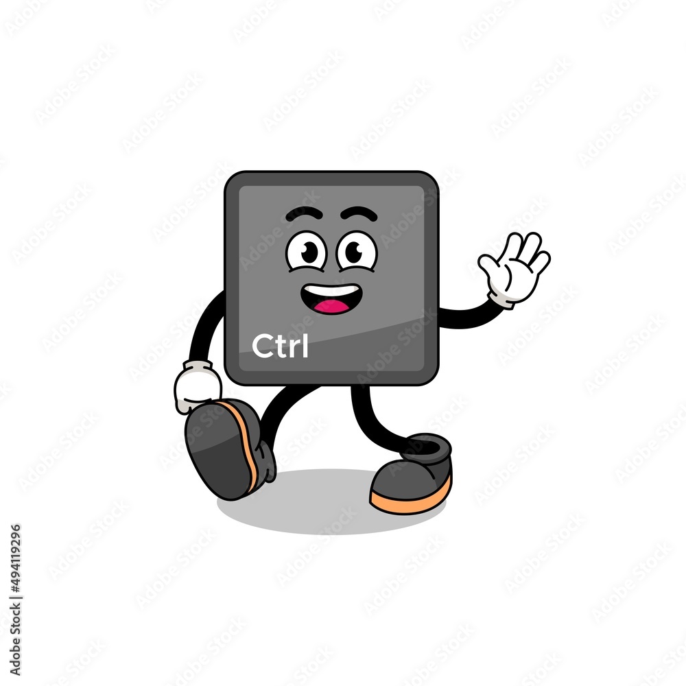 keyboard control button cartoon walking
