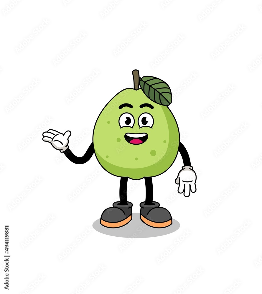 guava cartoon with welcome pose guava cartoon with welcome pose