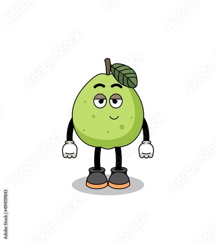 guava cartoon couple with shy pose