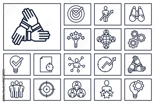 Teamwork set icon symbol template for graphic and web design collection logo vector illustration