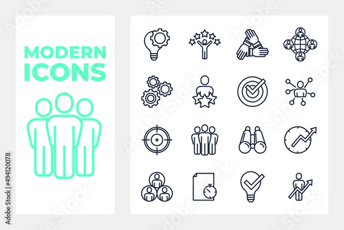 Teamwork set icon symbol template for graphic and web design collection logo vector illustration