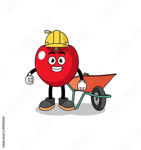 cherry cartoon as a contractor
