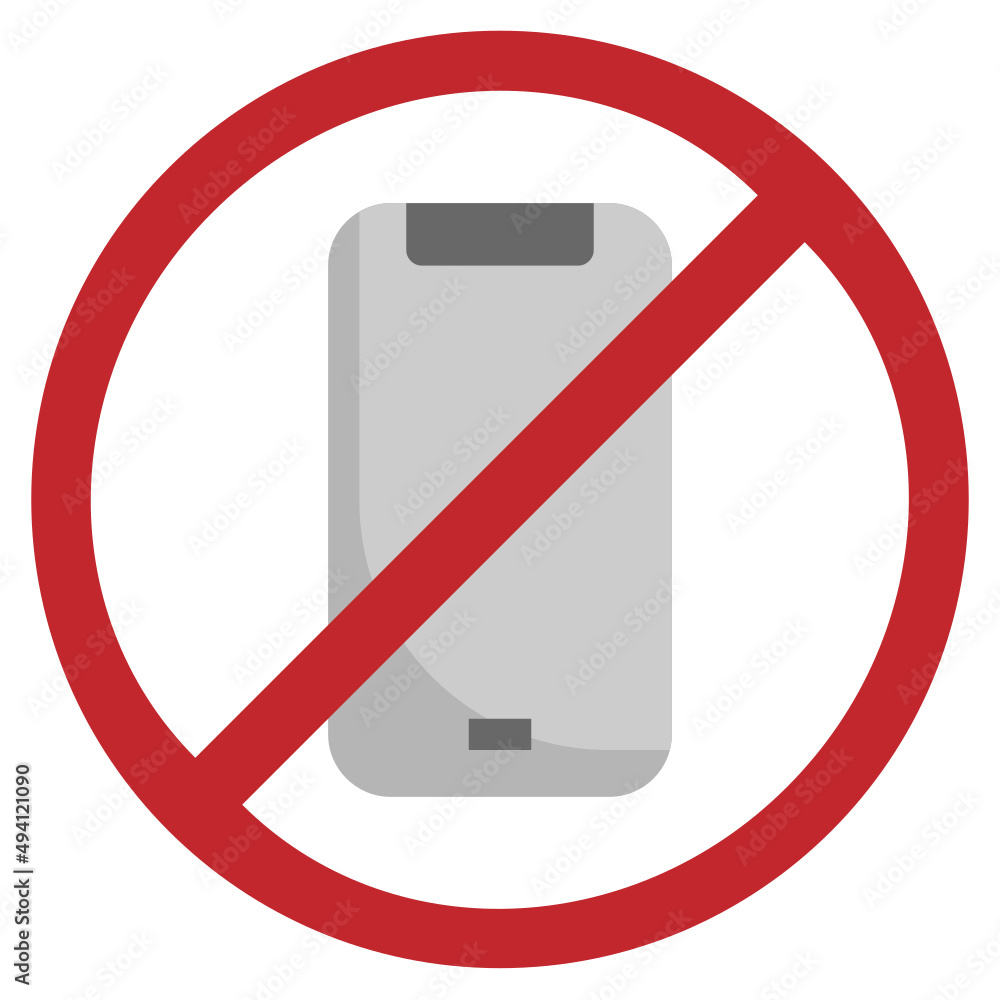 NO PHONE flat icon,linear,outline,graphic,illustration NO PHONE flat icon,linear,outline,graphic,illustration