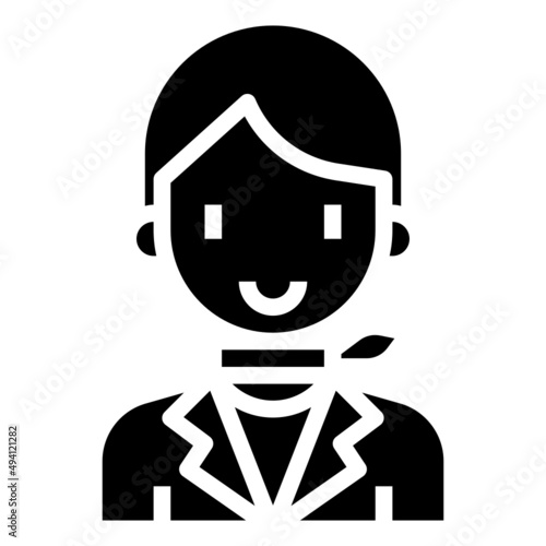AIR HOSTESS glyph icon,linear,outline,graphic,illustration