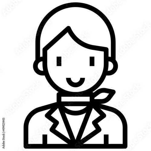 AIR HOSTESS line icon,linear,outline,graphic,illustration