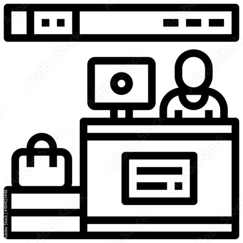 CHECK IN line icon,linear,outline,graphic,illustration