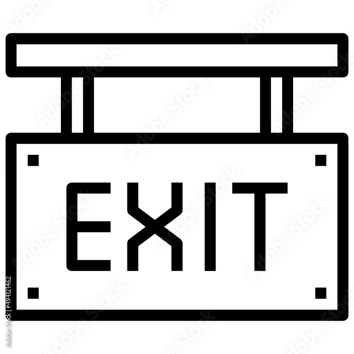 EXIT line icon,linear,outline,graphic,illustration