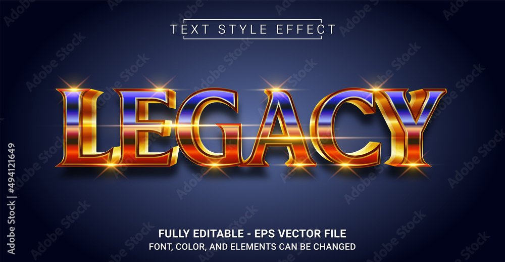 Legacy Text Style Effect. Editable Graphic Text Template.