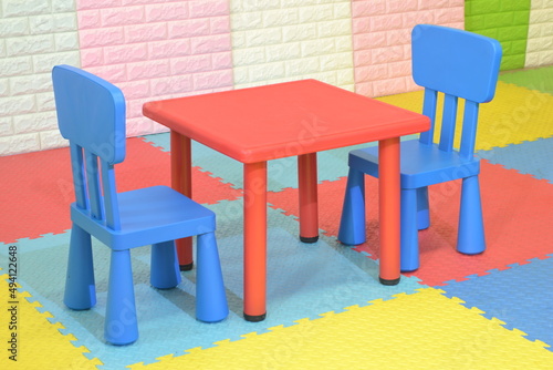 table chair for children Colorful and cute  suitable for studying at home or kindergarten.