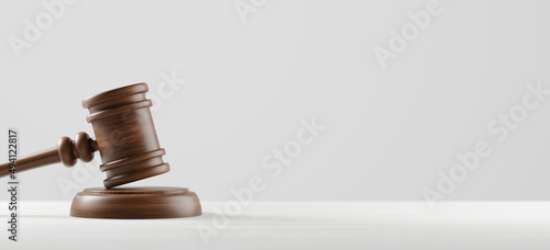 Fotografia, Obraz Judge gavel on wooden background with copy space