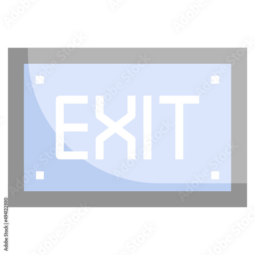 EXIT flat icon,linear,outline,graphic,illustration