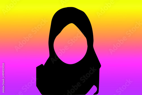 silhouette of a woman with veil