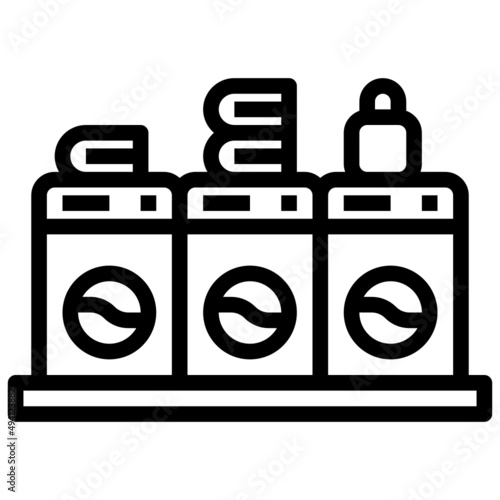 LAUNDROMAT line icon,linear,outline,graphic,illustration