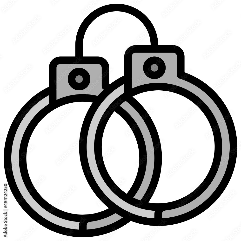 HANDCUFFS filled outline icon,linear,outline,graphic,illustration HANDCUFFS filled outline icon,linear,outline,graphic,illustration