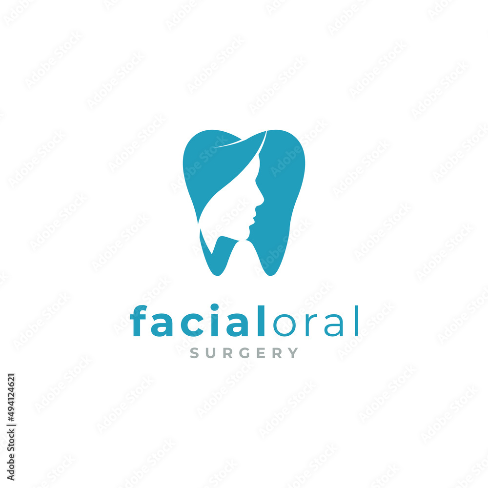 Oral Facial Dentist Dental Tooth Teeth Shape and Silhouette of Beauty Woman Face Logo Design Inspiration Oral Facial Dentist Dental Tooth Teeth Shape and Silhouette of Beauty Woman Face Logo Design Inspiration