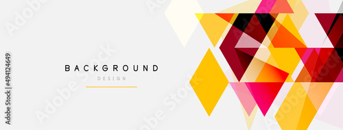 Color triangles composition, geometric abstract background. Techno or business concept, pattern for wallpaper, banner, background, landing page