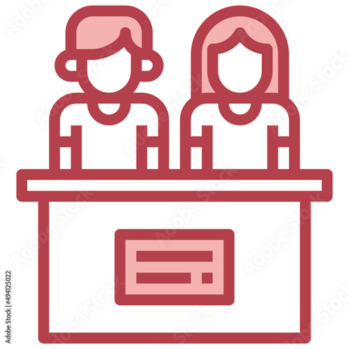 JURY red line icon,linear,outline,graphic,illustration