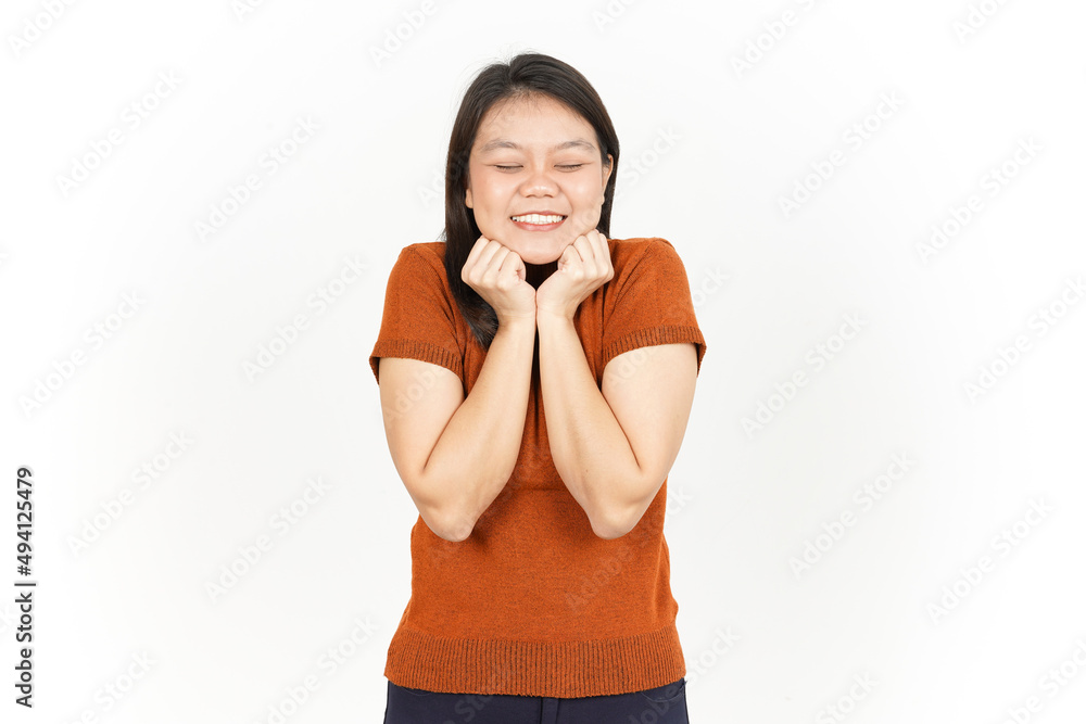 Yes Excited Gesture Of Beautiful Asian Woman Isolated On White Background Yes Excited Gesture Of Beautiful Asian Woman Isolated On White Background