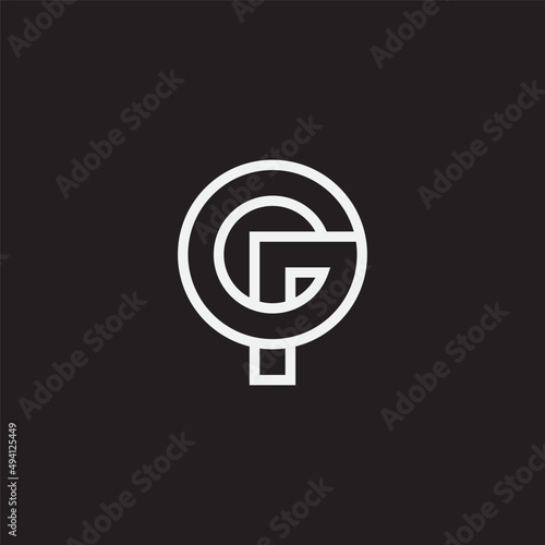 GP monogram design logo template.