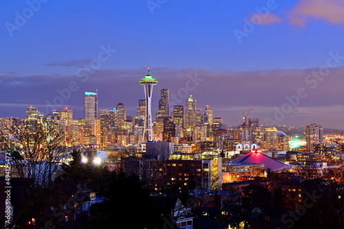 Wallpaper Mural Seattle Skyline At Sunset Torontodigital.ca