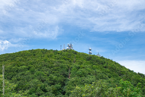 女三瓶山山頂と電波塔　島根県大田市  The peak of Mt.Mesanbe and the broadcasting towers in Sanbe town, Oda city, Shimane pref. Japan photo