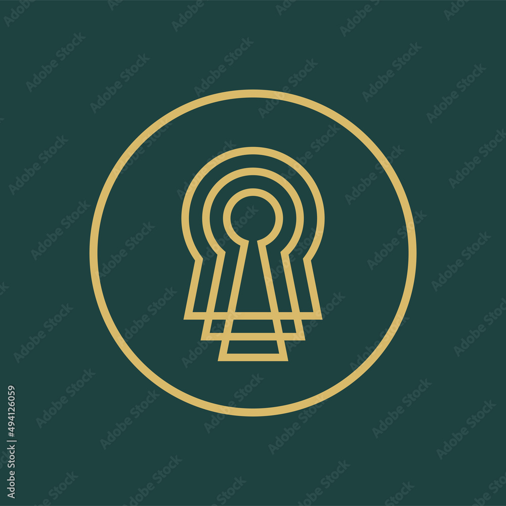 Abstract lock keyhole logo icon design, security protection symbol Abstract lock keyhole logo icon design, security protection symbol