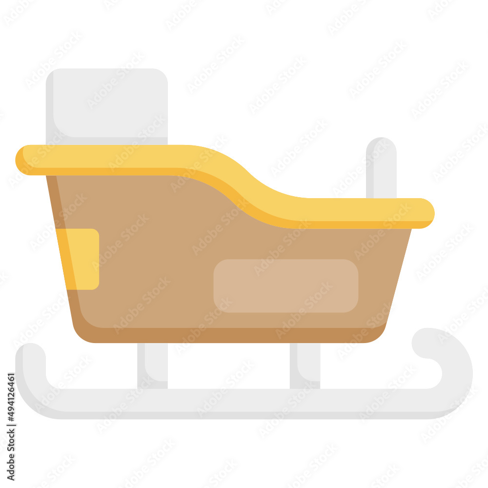 SLEIGH flat icon,linear,outline,graphic,illustration