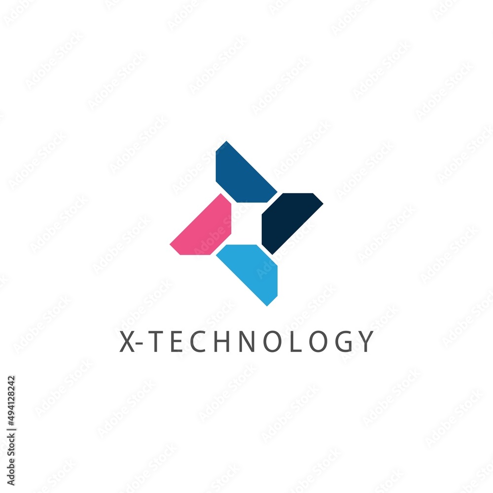 Letter X technology logo design Letter X technology logo design