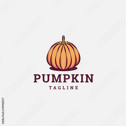 Pumpkin logo concept. Flat icon design template