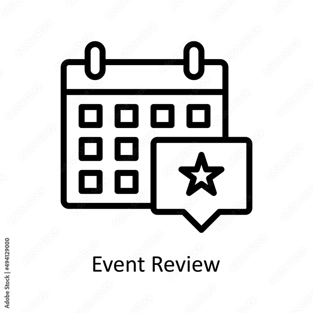 Event Review vector outline icon for web isolated on white background EPS 10 file Event Review vector outline icon for web isolated on white background EPS 10 file