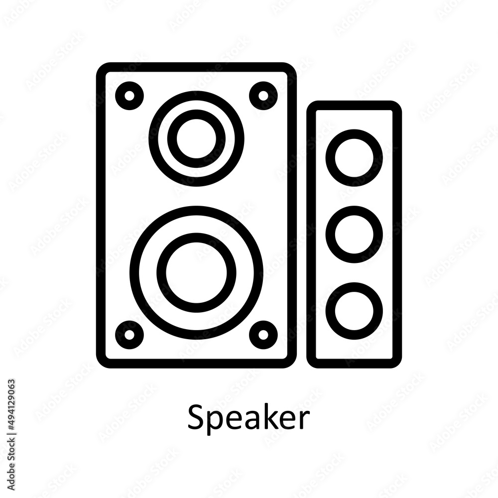 Speaker vector outline icon for web isolated on white background EPS 10 file
